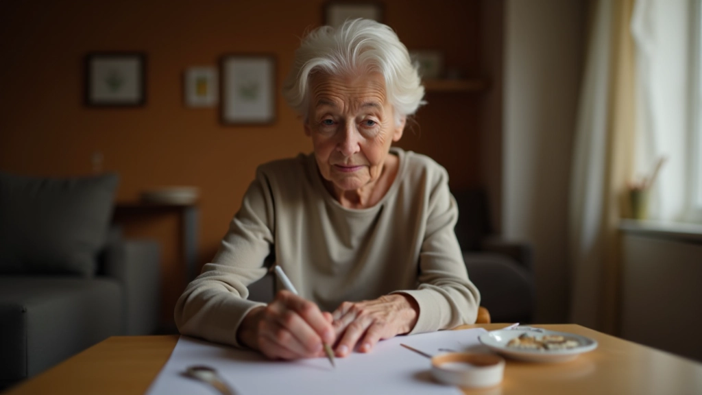 Companion and older adult working together on a hobby or activity indoors, showing engaged interaction and skill-based support